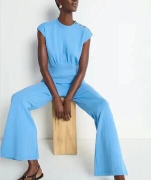 003 NWT Nation LA Reese Flare Leg Sweatpant | Color Laguna Blue | Size L